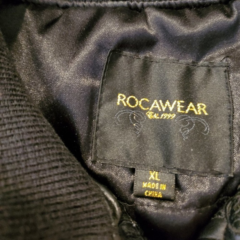 Rocawear Faux Leather Bomber Jacket XL - Picture 3 of 6